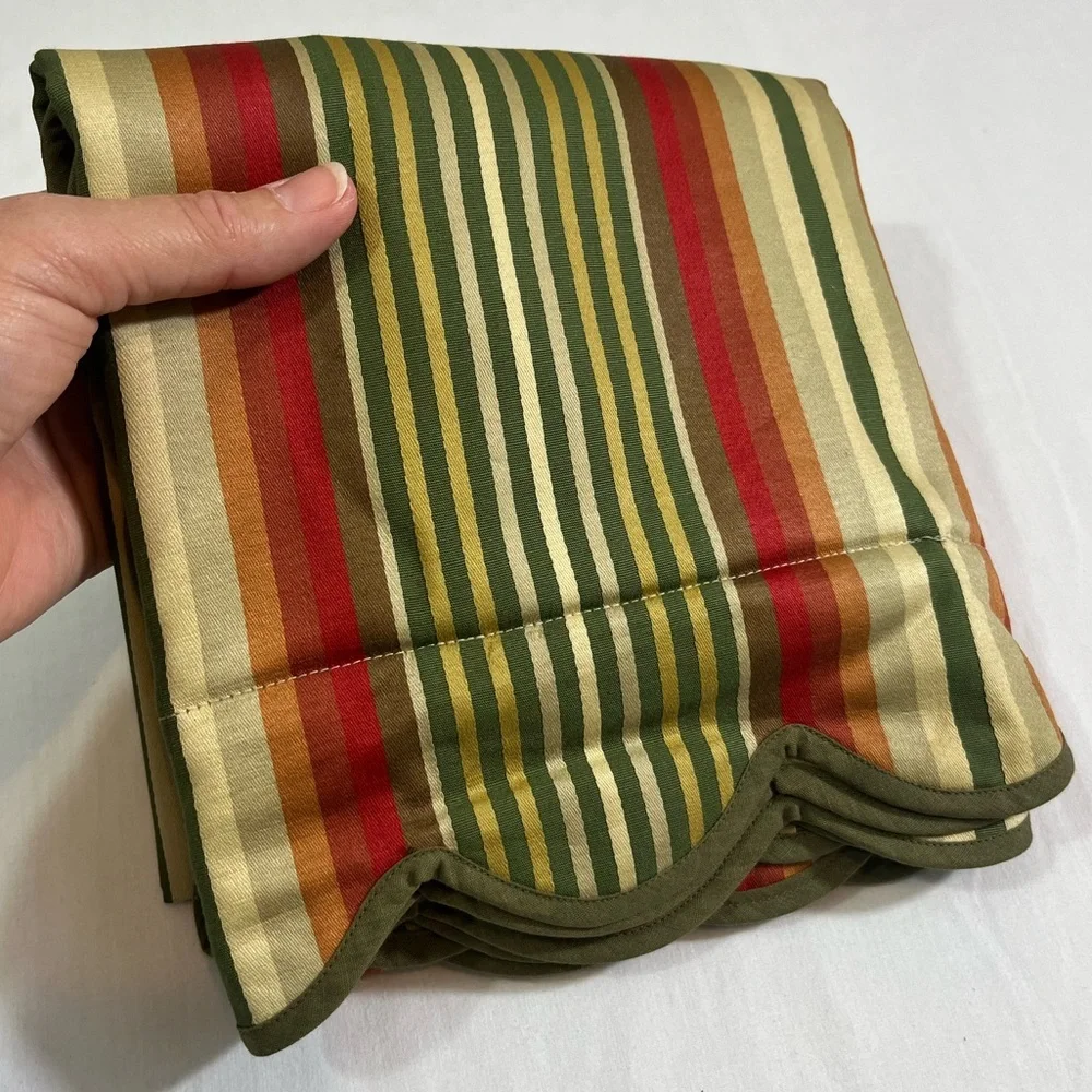 Jane Wilner 26” Striped Euro Sham Haute Couture Linens, 2.5” Scalloped Flange